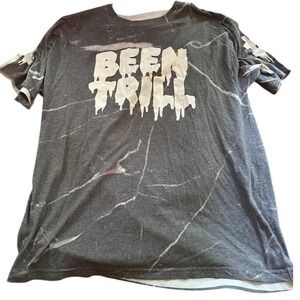 Been Trill Mall Ratz Graphic T-Shirt Gray Marble Acid Wash Streetwear Mens Large